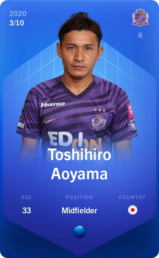 Sorare - Sorare Official - Toshihiro Aoyama 2020-21 • Super Rare 3/10 - NFT # 81404423128421642767541229851617413189271263862982304735416097155902439902010
