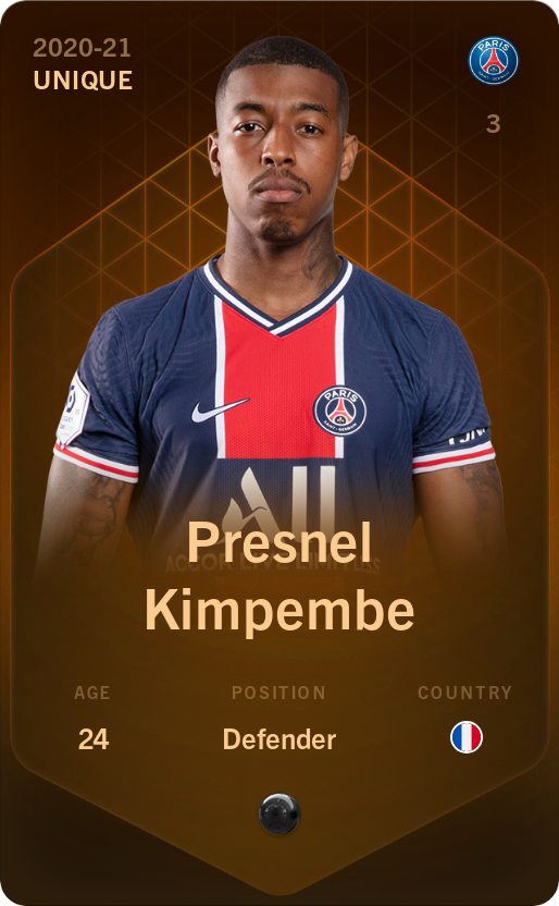 Sorare - Sorare Official - Presnel Kimpembe 2020-21 • Unique - NFT # 83684601934617038195283798017757084631021885267969338977469168624980507218370