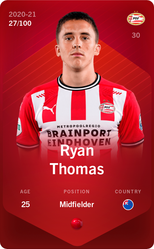 Sorare - Sorare Official - Ryan Thomas 2020-21 • Rare 27/100 - NFT # 31450698879704607439489748690961550292527329432397204900368264527082793683487