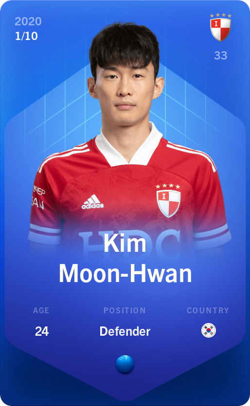 Sorare - Sorare Official - Kim Moon-Hwan 2020-21 • Super Rare 1/10 - NFT # 53791983053947670876189891403086701693224682042062343326015522770977771172819