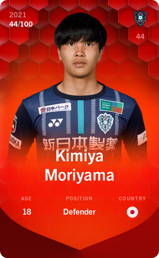 Sorare - Sorare Official - Kimiya Moriyama 2021-22 • Rare 44/100 - NFT # 48637819970838256102502134760769818624787640406128999828581358067495281357548