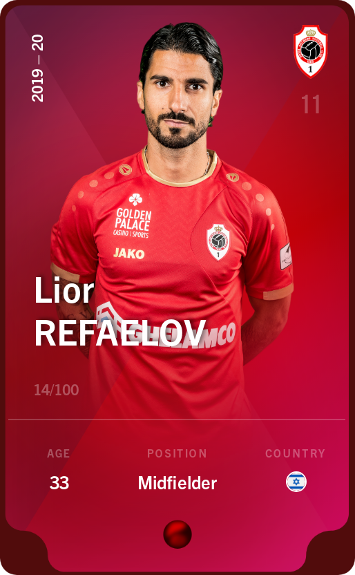 Sorare - Sorare Official - Lior Refaelov 2019-20 • Rare 14/100 - NFT # 85342446334869870512236978524460355364765168456483717447803162528185481550668