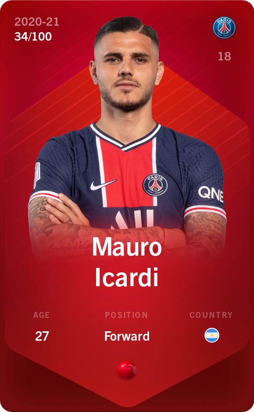 Sorare - Sorare Official - Mauro Icardi 2020-21 • Rare 34/100 - NFT # 39775685139973232165406061347428764890439209462962873462616303269566753482631