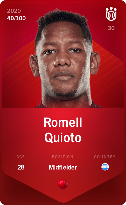 Sorare - Sorare Official - Romell Quioto 2020-21 • Rare 40/100 - NFT # 96363472942515012327596064903521177144119646645271185111339722829359714296661