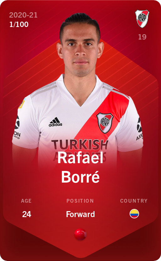 Sorare - Sorare Official - Rafael Borré 2020-21 • Rare 1/100 - NFT # 92070688836803306892555839490465110532449150735515945467117924706596515080099