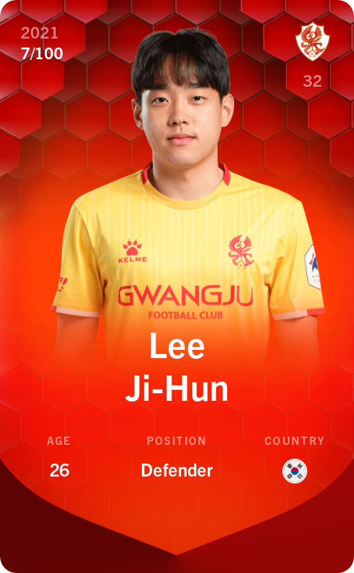 Sorare - Sorare Official - Lee Ji-Hun 2021-22 • Rare 7/100 - NFT # 19918118771654414947423141791159263080083205365115201516756926807875839556253