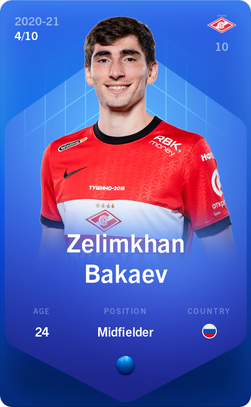 Sorare - Sorare Official - Zelimkhan Bakaev 2020-21 • Super Rare 4/10 - NFT # 78013221079701911395900688979053691823114776931573317761851624705768244825065