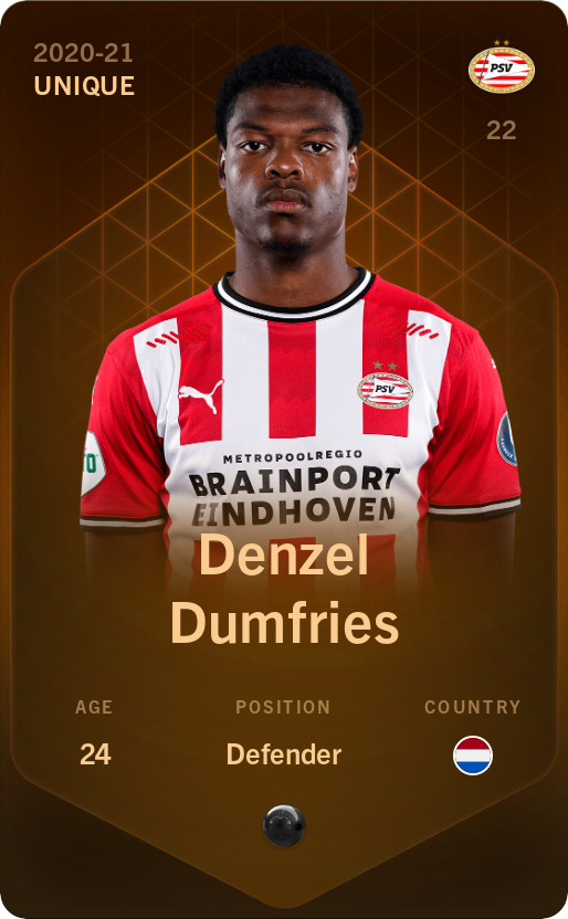 Sorare - Sorare Official - Denzel Dumfries 2020-21 • Unique - NFT # 103735752932198003928982375695429531267194060168925330650632808724622574734942