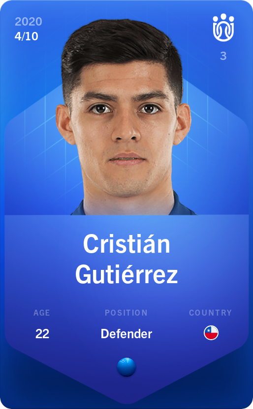 Sorare - Sorare Official - Cristián Gutiérrez 2020-21 • Super Rare 4/10 - NFT # 35408225794022550183075255293240877448122812335403643225149797454429604512054
