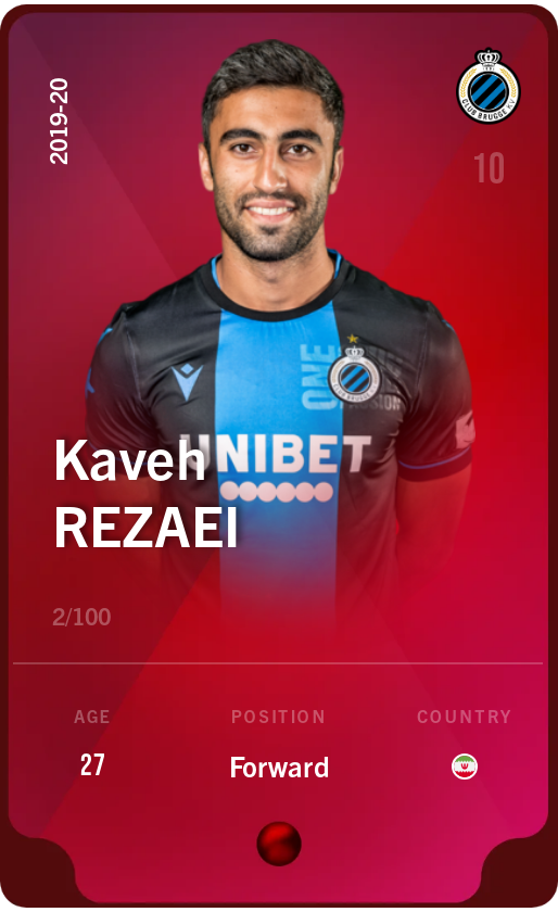 Sorare - Sorare Official - Kaveh Rezaei 2019-20 • Rare 2/100 - NFT # 72451515247649499909437048010444868860027575476064599217523689258540020805612