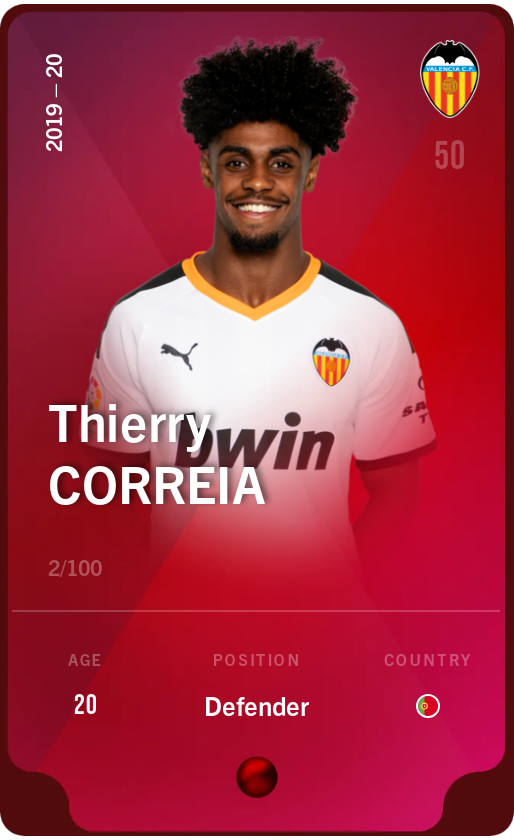 Sorare - Sorare Official - Thierry Correia 2019-20 • Rare 2/100 - NFT # 89713528786174656796350039393106782728732315146998654293187474302105841274310