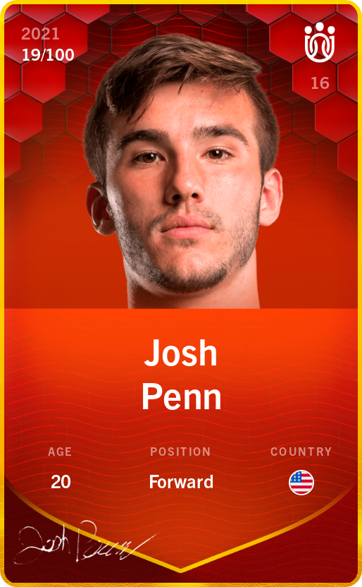 Sorare - Sorare Official - Josh Penn 2021-22 • Rare 19/100 - NFT # 22704883197167375585419662342320545568740324071300066885073184596969005256378