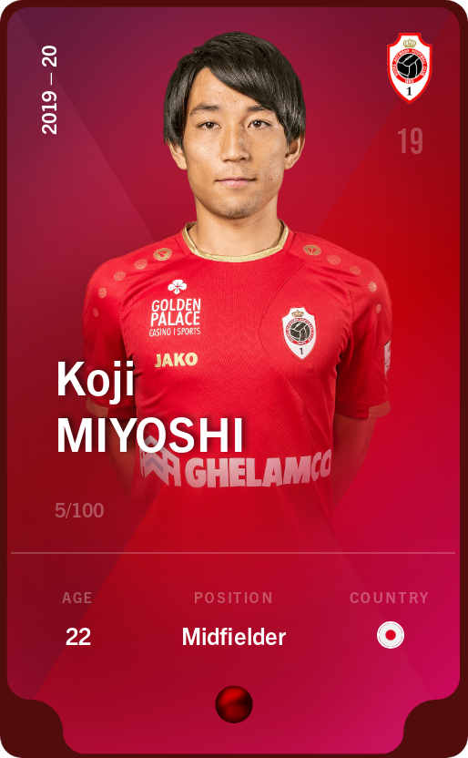 Sorare - Sorare Official - Koji Miyoshi 2019-20 • Rare 5/100 - NFT # 54804513244924260726508573979542327659907633790780316551231814139328386473406