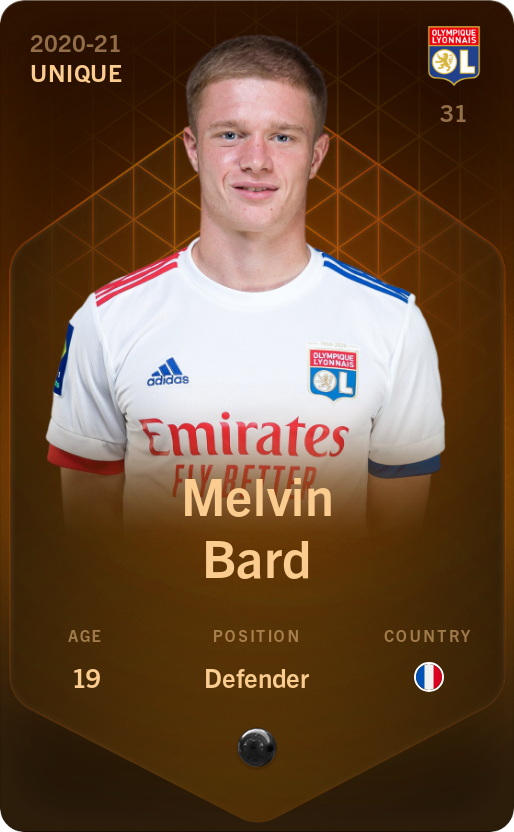 Sorare - Sorare Official - Melvin Bard 2020-21 • Unique - NFT # 92994244550229289264933077377907110576932249242645031090373433831388576607435
