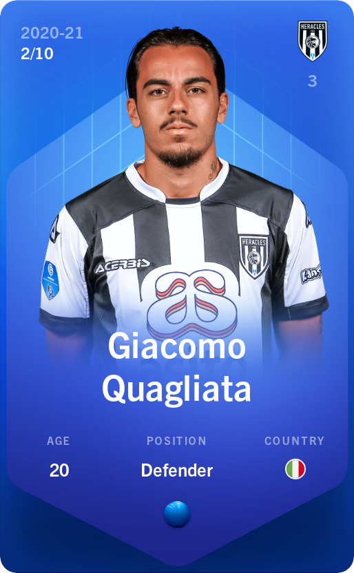 Sorare - Sorare Official - Giacomo Quagliata 2020-21 • Super Rare 2/10 - NFT # 15513853805802894040343552011055421558254318246964693617535738278130029484983