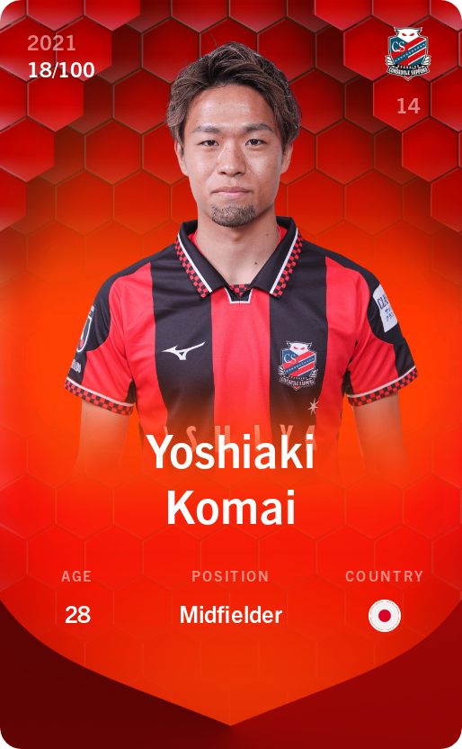 Sorare - Sorare Official - Yoshiaki Komai 2021-22 • Rare 18/100 - NFT # 41090921526420375789184195482089388595072758363055601006502677277909898180936