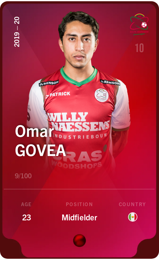 Sorare - Sorare Official - Omar Govea 2019-20 • Rare 9/100 - NFT # 10529304248182943555039651957642626431124198703493877193971935945546731747415