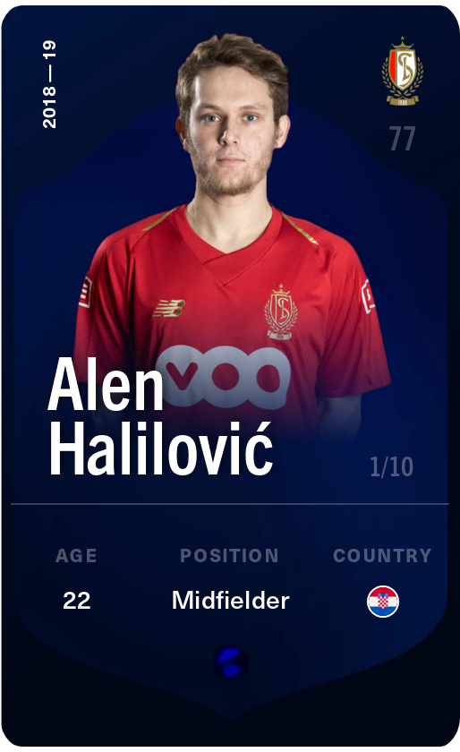 Sorare - Sorare Official - Alen Halilović 2018-19 • Super Rare 1/10 - NFT # 23675147038701843818102661187597583434931235589646608550006841697222302010338