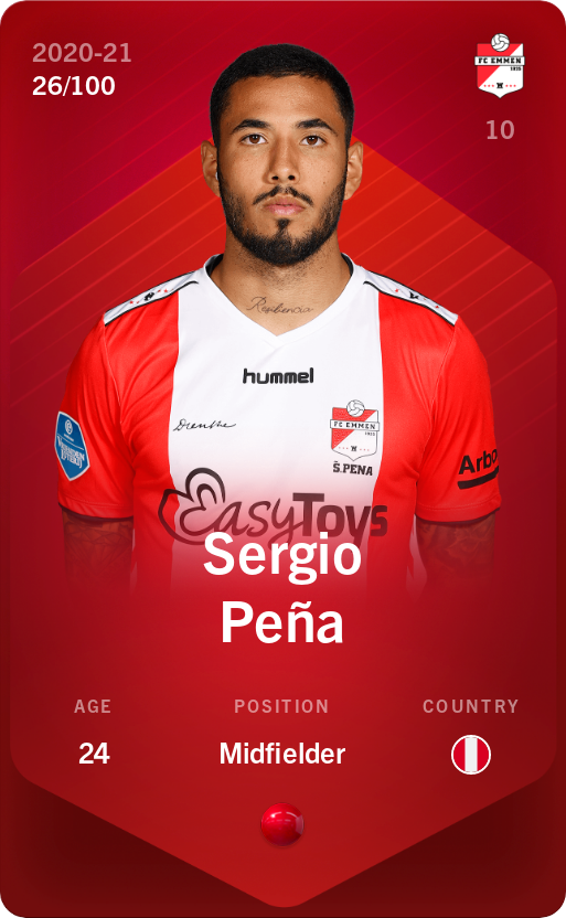 Sorare - Sorare Official - Sergio Peña 2020-21 • Rare 26/100 - NFT # 83825138053607897608892421583504793438980177194769479989363623161412180955367
