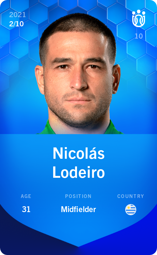 Sorare - Sorare Official - Nicolás Lodeiro 2021-22 • Super Rare 2/10 - NFT # 62128452182750112122560060014354168319310029602736298830163836812744426487909