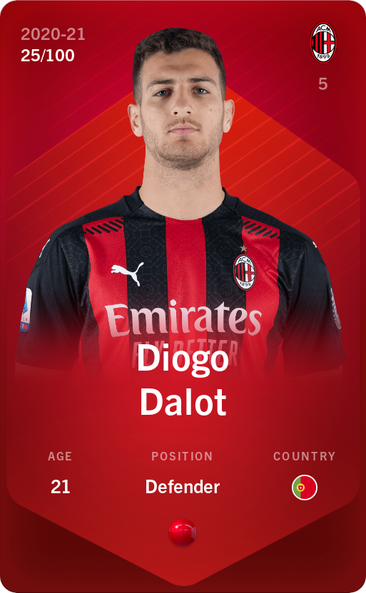 Sorare - Sorare Official - Diogo Dalot 2020-21 • Rare 25/100 - NFT # 65215074576697302298381217554355843301711520392475470118215272218829528310624