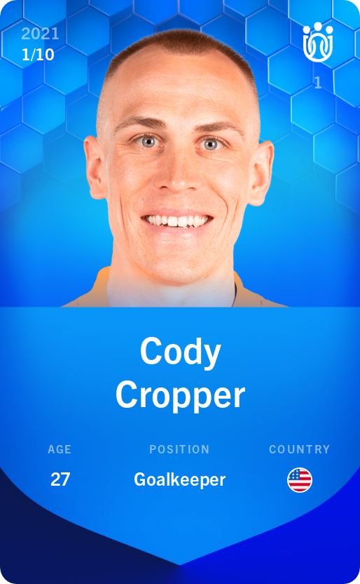 Sorare - Sorare Official - Cody Cropper 2021-22 • Super Rare 1/10 - NFT # 65166512610911520776312151499233134323228871851520032750670979405382032026923