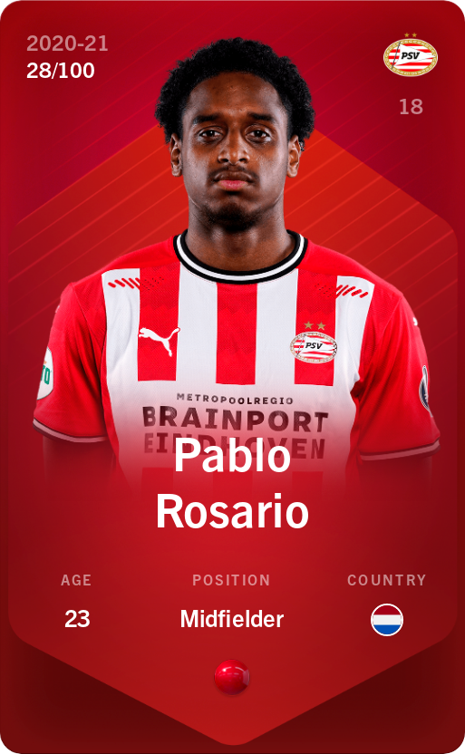 Sorare - Sorare Official - Pablo Rosario 2020-21 • Rare 28/100 - NFT # 37904558724558212014790394906432653666659337225825312196955133075426739390442