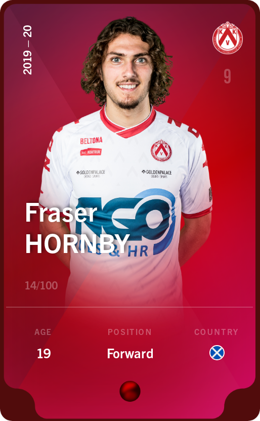Sorare - Sorare Official - Fraser Hornby 2019-20 • Rare 14/100 - NFT # 96535328919497390014442737063724042396975944359182126146506612712244102681626