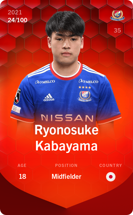 Sorare - Sorare Official - Ryonosuke Kabayama 2021-22 • Rare 24/100 - NFT # 85427061080709270996497272797678187514847841177926834862086771641458551554280