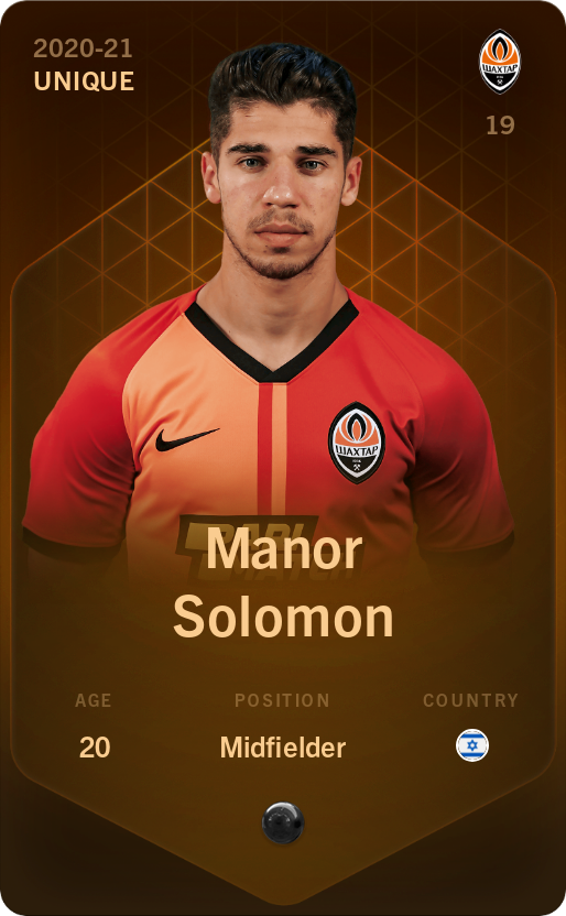 Sorare - Sorare Official - Manor Solomon 2020-21 • Unique - NFT # 95610419883097086311489778175456094270733564867055666220934212694998393509181