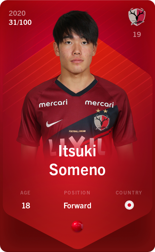 Sorare - Sorare Official - Itsuki Someno 2020-21 • Rare 31/100 - NFT # 54958644953519215251525015797158043180968249979374562400835690947991422421259