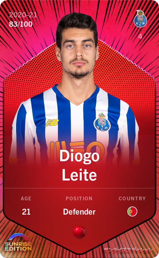 Sorare - Sorare Official - Diogo Leite 2020-21 • Rare 83/100 - NFT # 54573425537202556636232671691069128660756312923669897189067203762127132003517