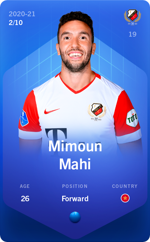 Sorare - Sorare Official - Mimoun Mahi 2020-21 • Super Rare 2/10 - NFT # 28349549660799683767161976871417821092842965619707661665043105649924669755109