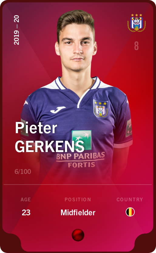 Sorare - Sorare Official - Pieter Gerkens 2019-20 • Rare 6/100 - NFT # 20125673568452899805293360653873394705026054502525512446429275714122130047802