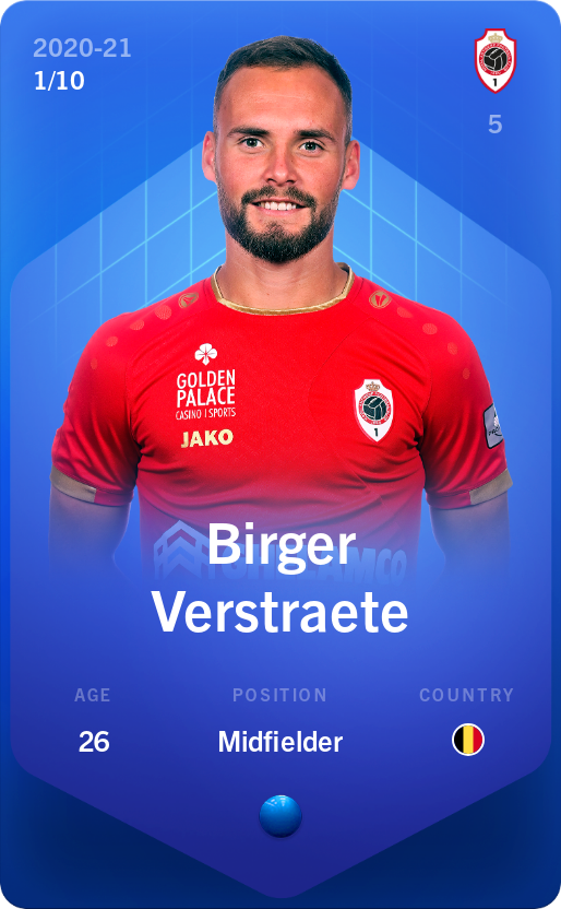 Sorare - Sorare Official - Birger Verstraete 2020-21 • Super Rare 1/10 - NFT # 23339745397565714748917946337013362105877557052735203556485200678143718835263