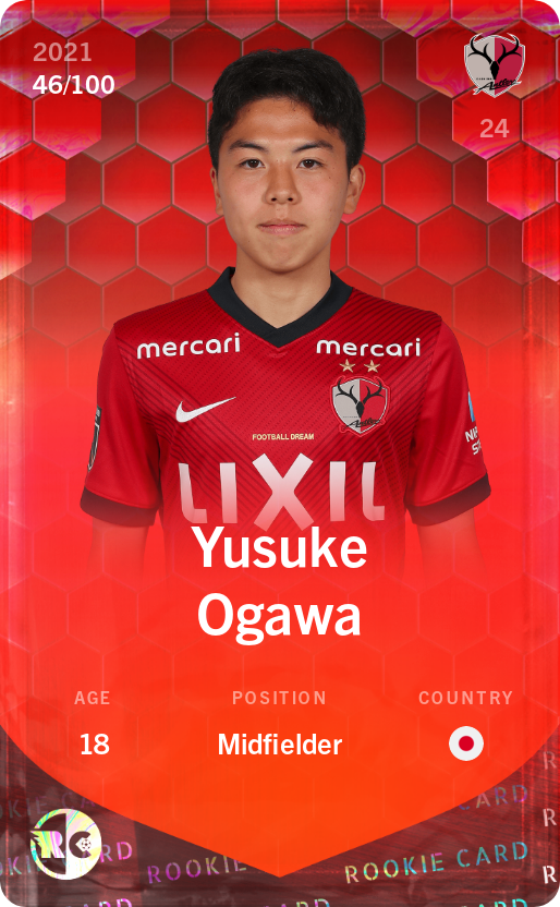 Sorare - Sorare Official - Yusuke Ogawa 2021-22 • Rare 46/100 - NFT # 17602222622587924606668410403958964087397870950893729796515610572402819685847