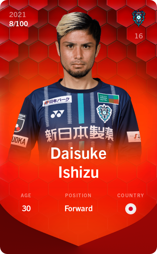 Sorare - Sorare Official - Daisuke Ishizu 2021-22 • Rare 8/100 - NFT # 51402645020951879302404303517642719003967503319092737024263158531264837510539