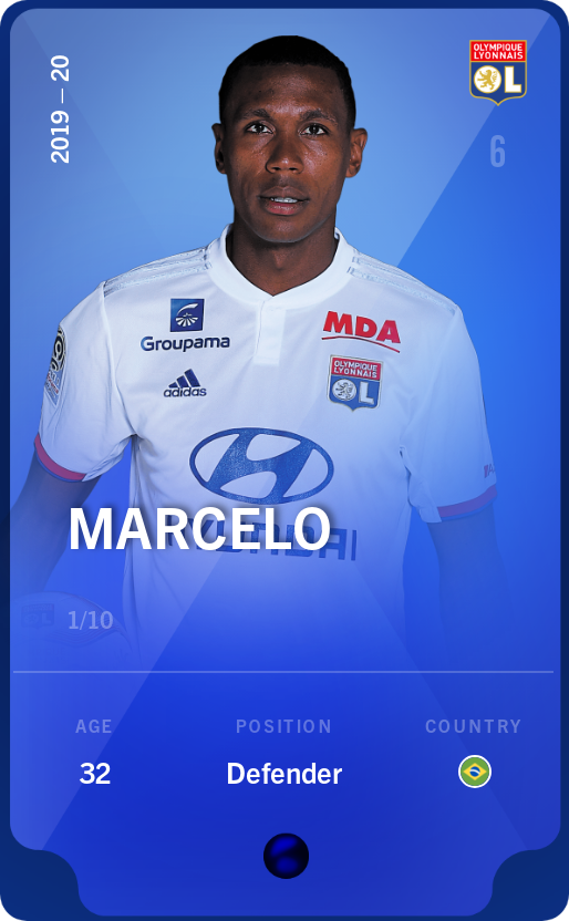 Sorare - Sorare Official - Marcelo 2019-20 • Super Rare 1/10 - NFT # 21549097989416597115490274060576397215674754138451120573958526846648720343746