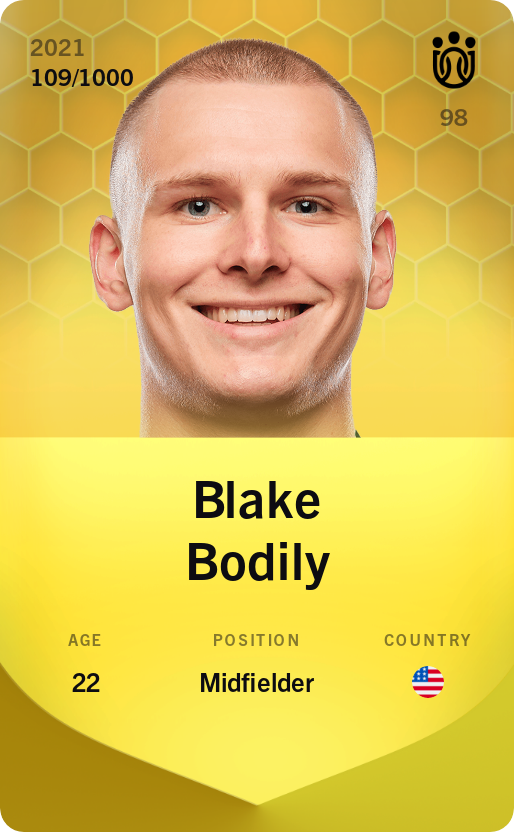Sorare - Sorare Official - Blake Bodily 2021-22 • Limited 109/1000 - NFT # 35009748420047737065219820416193359500951551579321759408497916382774507079822