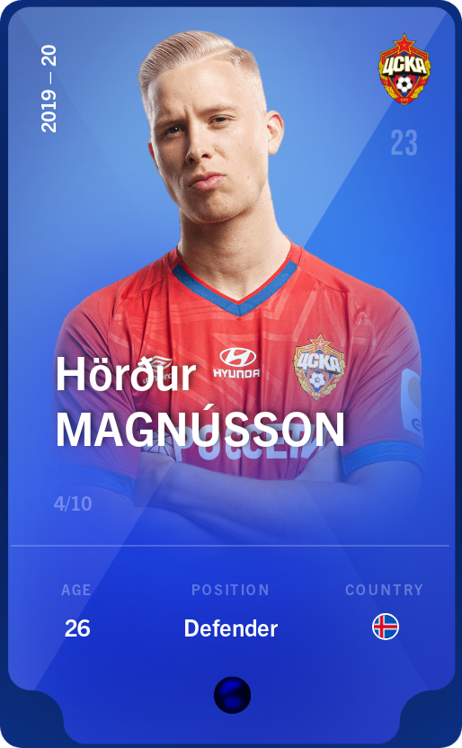 Sorare - Sorare Official - Hörður Magnússon 2019-20 • Super Rare 4/10 - NFT # 45108575241344245753530645474844473546110989073440719559734900082419506110019