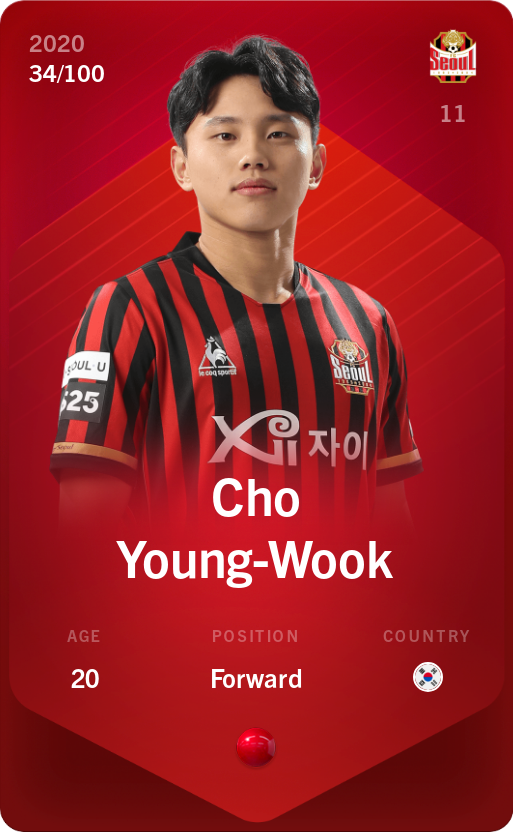 Sorare - Sorare Official - Cho Young-Wook 2020-21 • Rare 34/100 - NFT # 105497948200453234819907745875757028021417564346882785217156062391866583657705