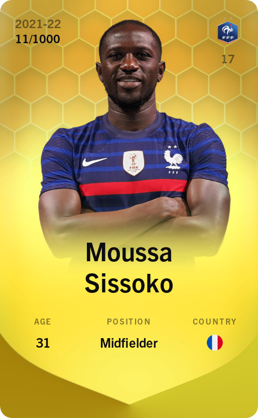 Sorare - Sorare Official - Moussa Sissoko 2021-22 • Limited 11/1000 - NFT # 99444720752346712925477726784455668344720800233144091551634755039029292176527
