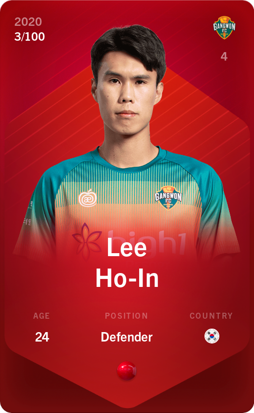 Sorare - Sorare Official - Lee Ho-In 2020-21 • Rare 3/100 - NFT # 627205083179303967817373016915236025974513804863530212205616191580304812008