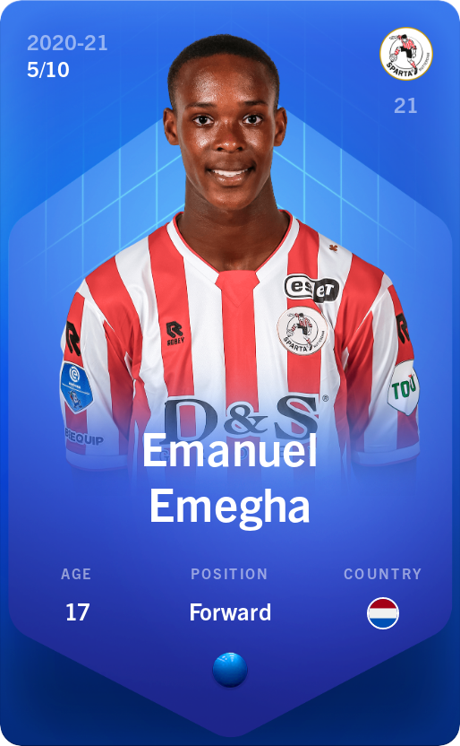 Sorare - Sorare Official - Emanuel Emegha 2020-21 • Super Rare 5/10 - NFT # 48590297187635486702019806562387906082813627679502089752341119026184284403414