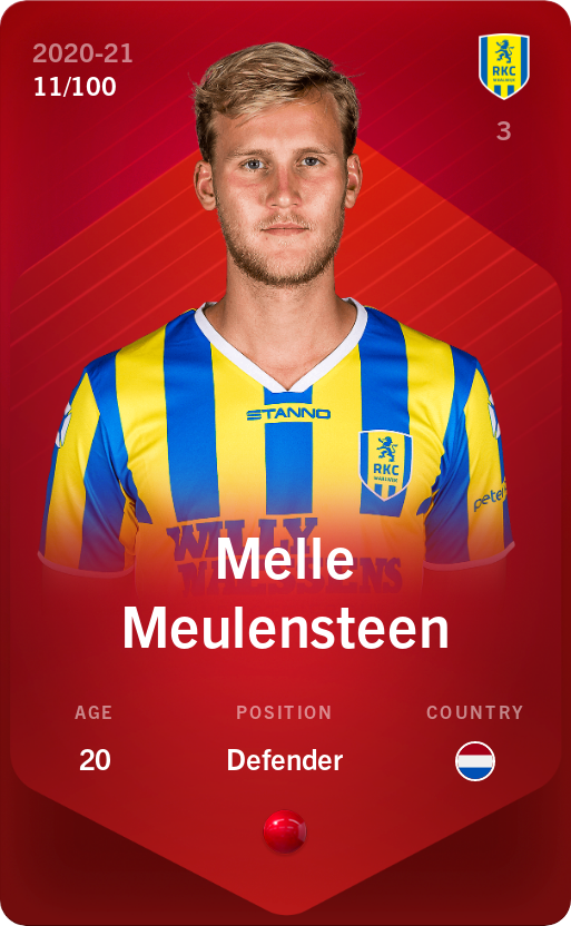 Sorare - Sorare Official - Melle Meulensteen 2020-21 • Rare 11/100 - NFT # 105067535799949607432674812469097187211698050281561656432189766075253990395647