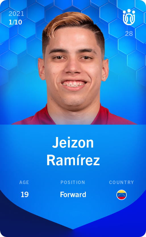Sorare - Sorare Official - Jeizon Ramírez 2021-22 • Super Rare 1/10 - NFT # 9455508684496557040409527505270544214915311571558034474243074112164429746384