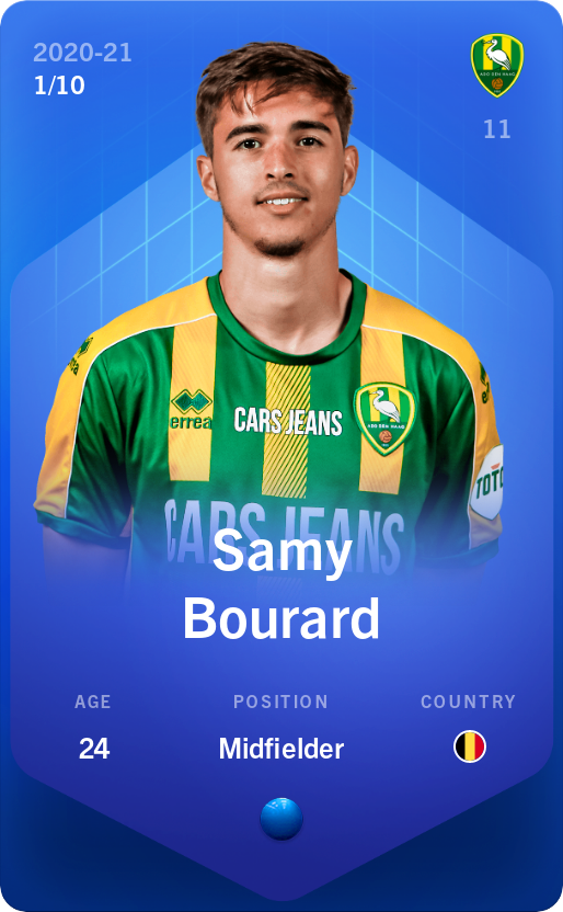 Sorare - Sorare Official - Samy Bourard 2020-21 • Super Rare 1/10 - NFT # 18112990911999765891430701830024267398121811172782031646645241452317263824950