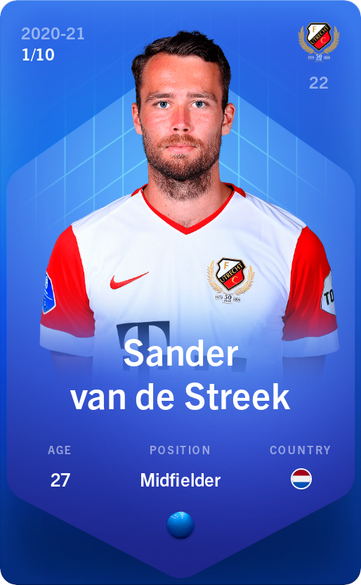 Sorare - Sorare Official - Sander van de Streek 2020-21 • Super Rare 1/10 - NFT # 17041816595545068679105816724596323057300951833327359124569514055167823682269