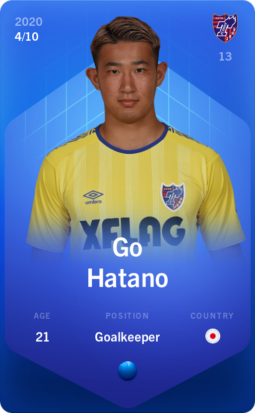Sorare - Sorare Official - Go Hatano 2020-21 • Super Rare 4/10 - NFT # 67434214088507872020582956254512161541690396328540611730308533639262587771348
