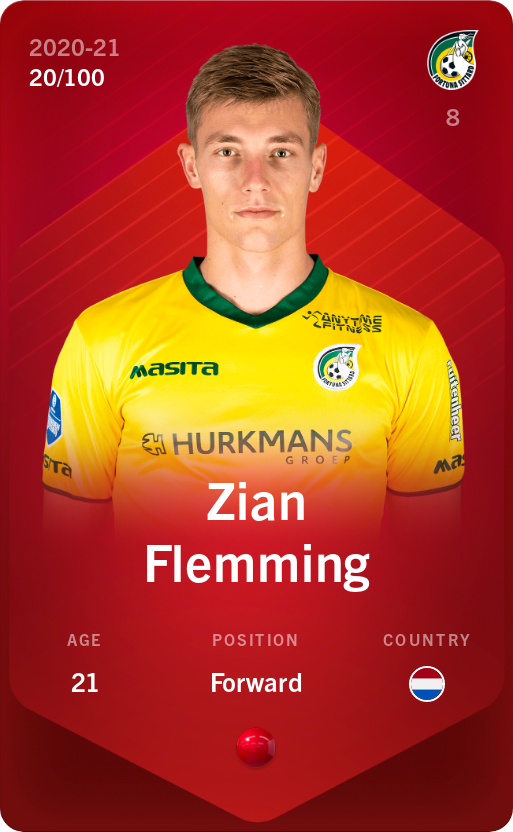 Sorare - Sorare Official - Zian Flemming 2020-21 • Rare 20/100 - NFT # 48752796244881105233004308550760368262986833421553509306851807681686525293907